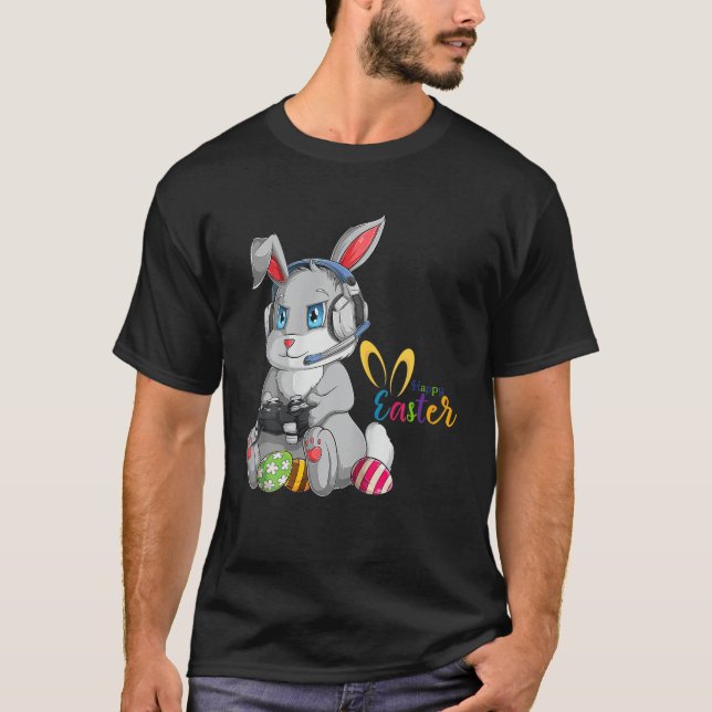 Camiseta Felz pascoa Dia Coelhinho Ovo Engraçados Meninas C (Frente)