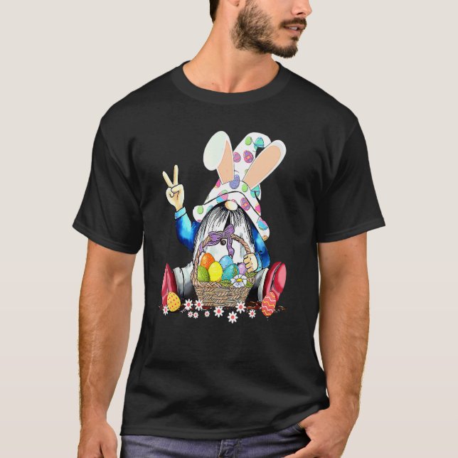 Camiseta Felz pascoa Dia dos Ovos Caça Gnomos Homens Garota (Frente)