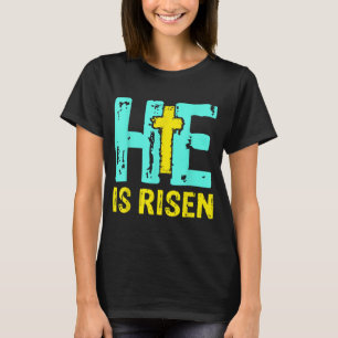 Camiseta Felz pascoa dia, ele é Risen Christian Páscoa