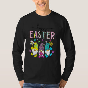 Camiseta Felz pascoa Dia Três Ovo Coelho Gnomo