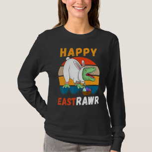 Camiseta Felz pascoa Dinossauro Ovos Caçadores Coelho