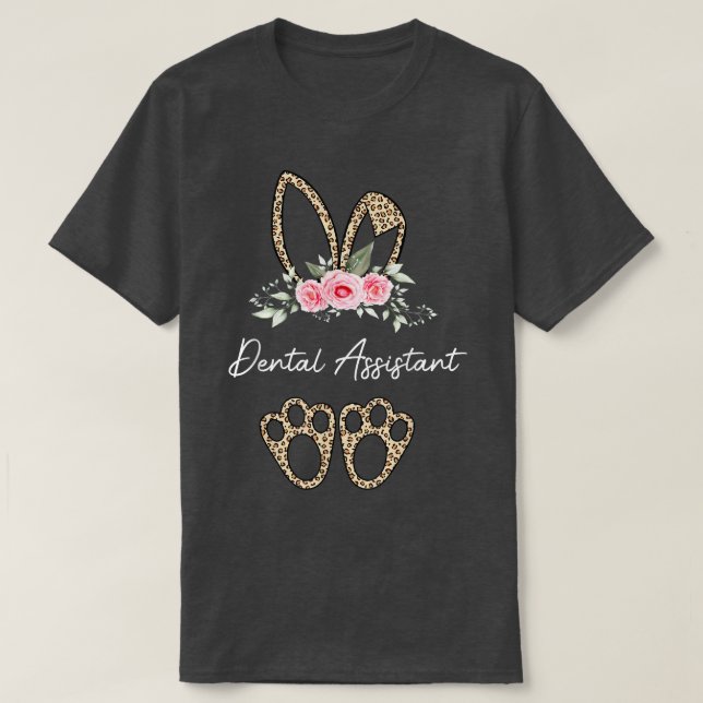 Camiseta Felz pascoa do Assistente Dental Coelho da Páscoa  (Frente do Design)