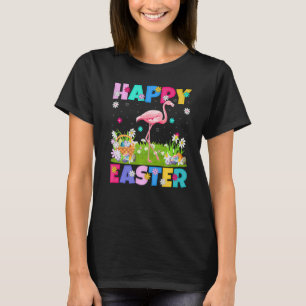 Camiseta Felz pascoa Flamingo Bunny Flamingo Páscoa Domingo