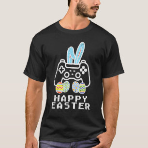 Camiseta Felz pascoa Game Controller Bunny Eggs Gamer Boys
