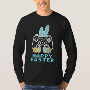 Camiseta Felz pascoa Game Controller Bunny Eggs Gamer Boys