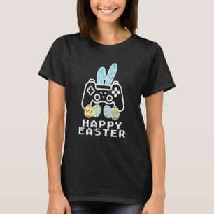 Camiseta Felz pascoa Game Controller Bunny Eggs Gamer Boys