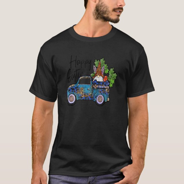 Camiseta Felz pascoa Gnome Truck Driver Para Mulheres E Les (Frente)