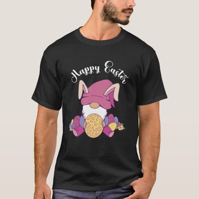Camiseta Felz pascoa Gnomie Rabbit Páscoa Party Happy East (Frente)
