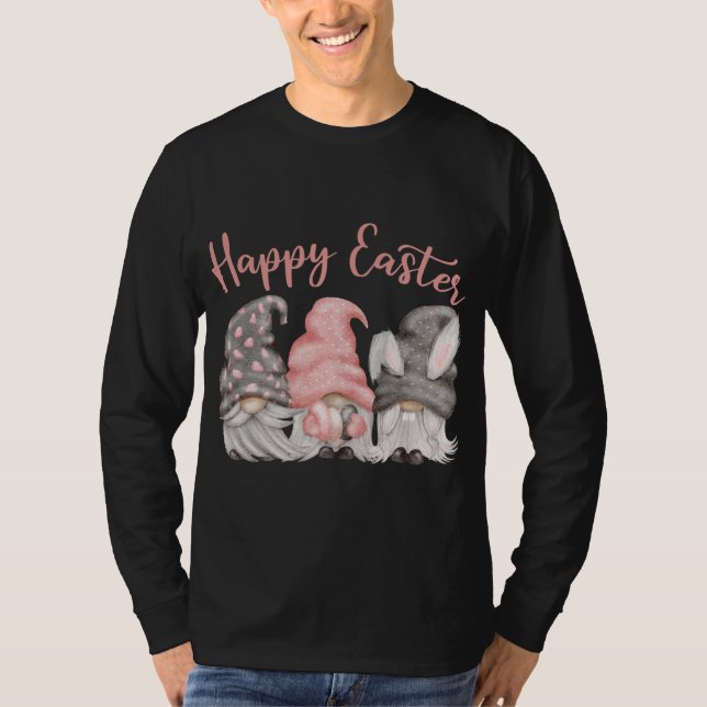 Camiseta Felz pascoa Gnomies Bunny Ears Páscoa Gnome Famil (Frente)