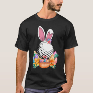 Camiseta Felz pascoa Golf Ball Bunny Ears Cesta de Ovos Les