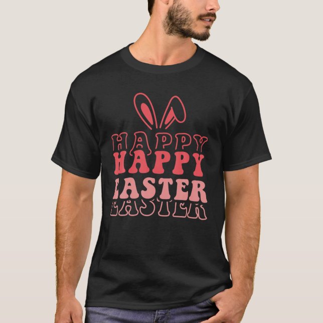 Camiseta Felz pascoa Happy Bunny (Frente)