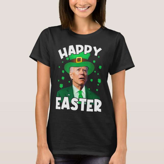 Camiseta Felz pascoa Joe Biden Leprechaun Shamrock Rua Patr (Frente)