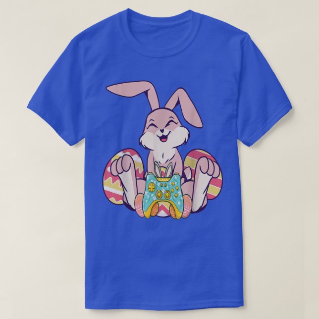 Camiseta Felz pascoa Joystick Bunny Ear Crianças Engraçadas (Frente do Design)