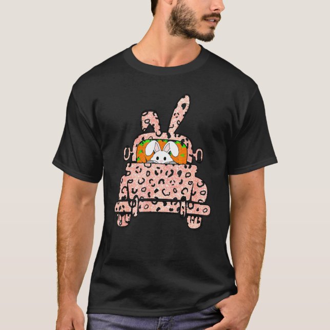 Camiseta Felz pascoa Lepard Truck Gnomos Carrot Bunny Eas (Frente)