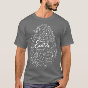 Camiseta Felz pascoa Linha de Arte Dia Corta Primavera Flor