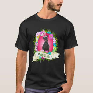 Camiseta Felz pascoa Manchester Terrier Vestindo Bunny Ear