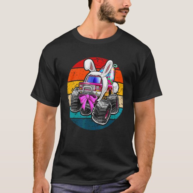 Camiseta Felz pascoa Monster Truck Easter Bunny Costume E (Frente)