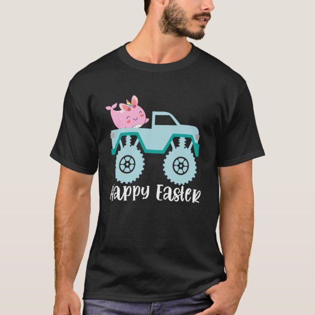 Camiseta Felz pascoa Narwhal Monster Truck Toddler (Frente)