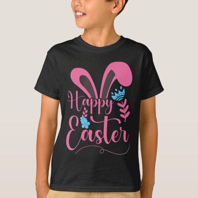 Camiseta Felz pascoa - Orelhas de coelho - Clique (Frente)