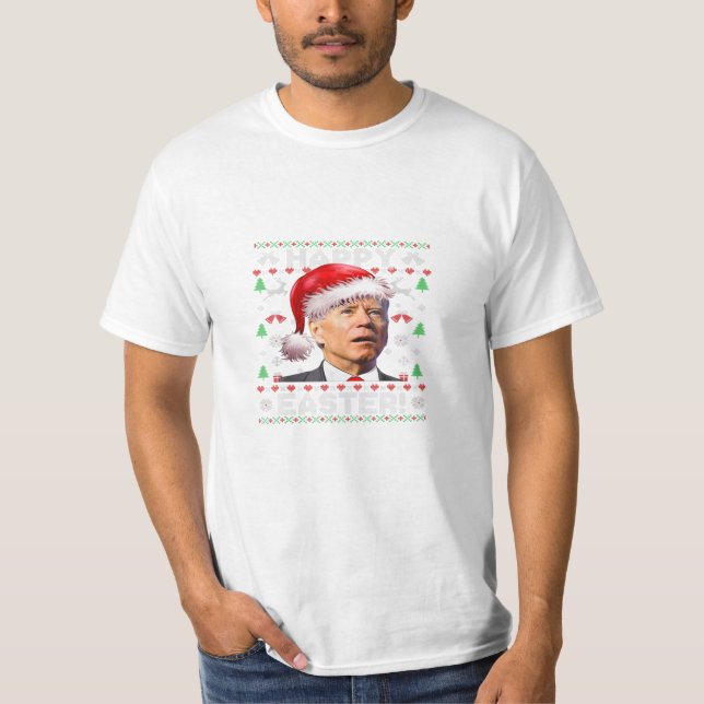 Camiseta Felz pascoa papai noel Feia (Frente)