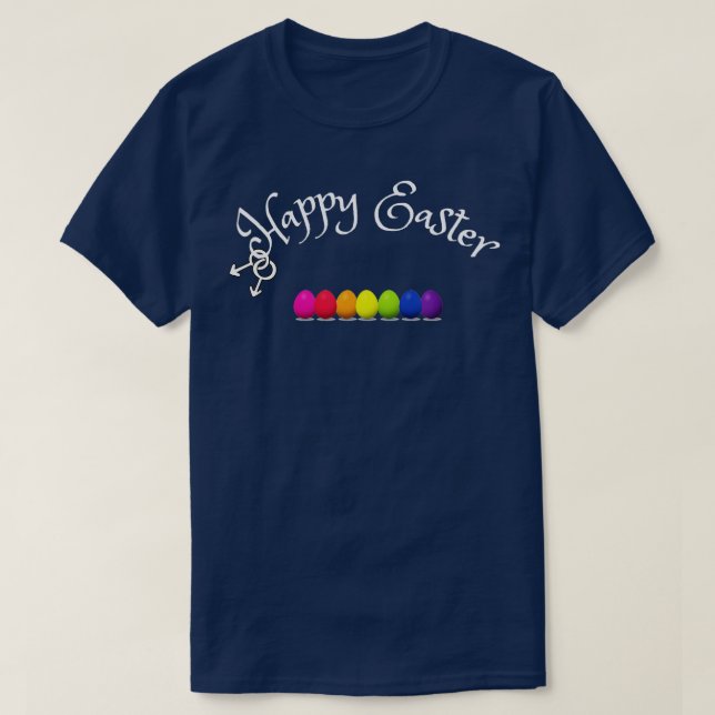 Camiseta Felz pascoa para homens gay com ovo de Páscoa em r (Frente do Design)
