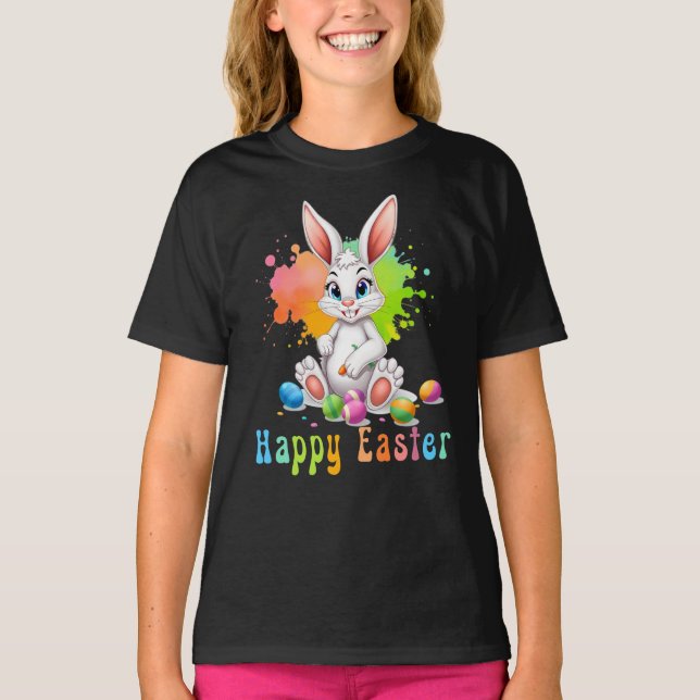 Camiseta Felz pascoa, Páscoa colorido (Frente)