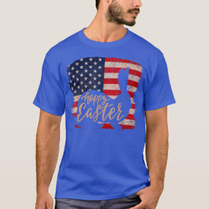 Camiseta Felz pascoa Patriótico da Páscoa Bunny Páscoa Vint