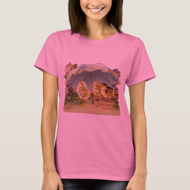 Camiseta Felz pascoa Pintinhos Vintage (Frente)