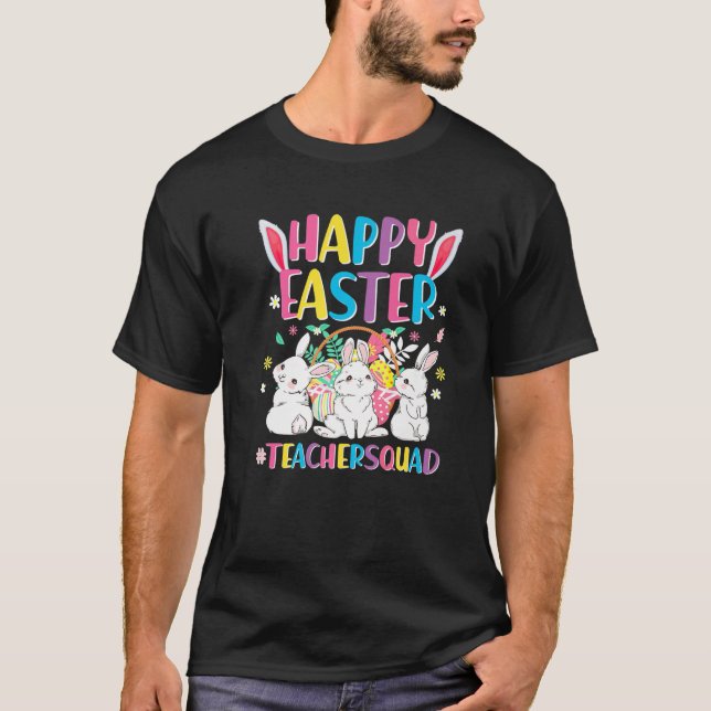Camiseta Felz pascoa Professor Coelho de Páscoa no Quadrado (Frente)