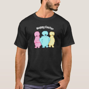 Camiseta Felz pascoa Sassy Silkie Chickens Três Pastel Co