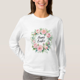 Camiseta Felz pascoa - Saudação Floral por Wreath de Aquare
