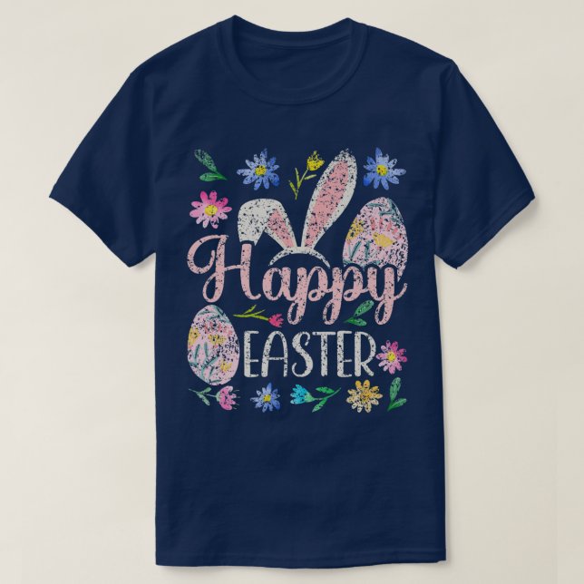 Camiseta Felz pascoa Sayings Egg Bunny  (Frente do Design)