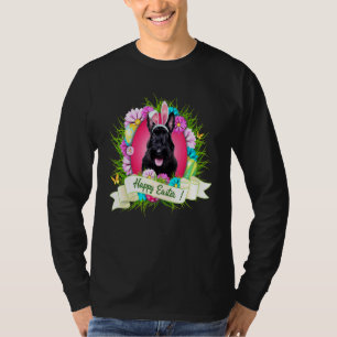 Camiseta Felz pascoa Scottish Terrier Vestindo Bunny Eg