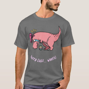Camiseta Felz pascoa Woops Engraçado Dinossauro Design
