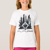 Camiseta Fem Juvenil Básica Abstrato Futurista-4