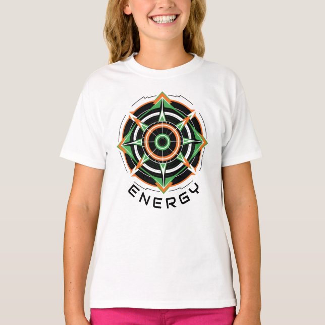 Camiseta Fem Juvenil Básica Abstrato Futurista-6 (Frente)