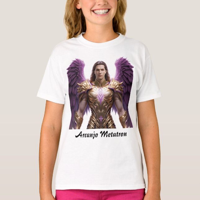 Camiseta Fem Juvenil Básica Arcanjo Metraton (Frente)