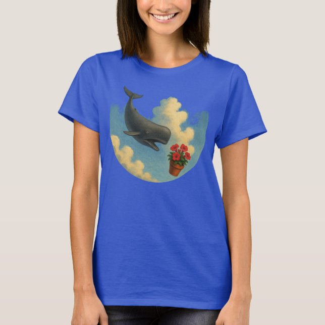 Camiseta Fem. Whale And Bowl Of Petunias - Front (Frente)