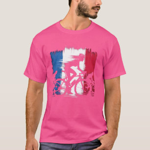 Camiseta Female Road Bike Cyclist - Vintage France Flag Cyc