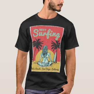 Camiseta Female Surfer Black s Beach San Diego California