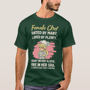 Camiseta Fêmea Chef Refeições Comida Cozinhar Cozinheiras d