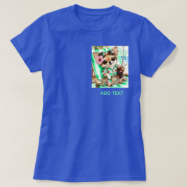 Camiseta Fêmea Chihuahua de férias na praia Relaxamento (Aq