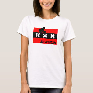 Camiseta Fêmea de ciclagem de Amsterdão