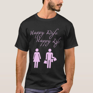 Camiseta Fêmea feliz da vida da esposa feliz