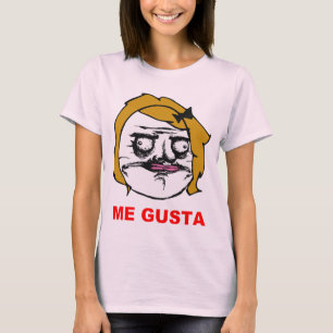 Camiseta Fêmea loura mim cara cómica Meme da raiva de Gus