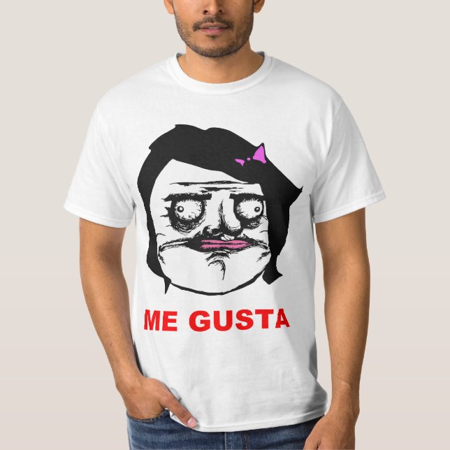Camiseta Fêmea preta mim cara cómica Meme da raiva de Gusta (Frente)