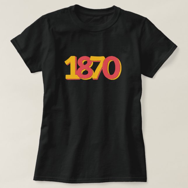 Camiseta feminina 1870 Feminismo (Frente do Design)