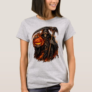 Camiseta Feminina Abóbora de Halloween da Morte
