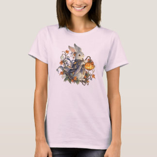 Camiseta Feminina Abóbora Lanterna Coelhinho Fofo