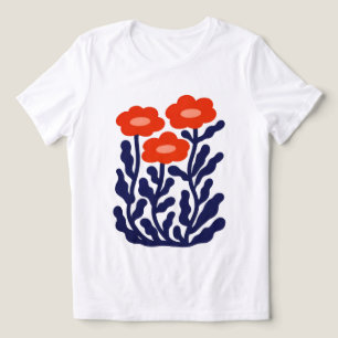 Camiseta Feminina Abstract Floral Scarlet Harmony